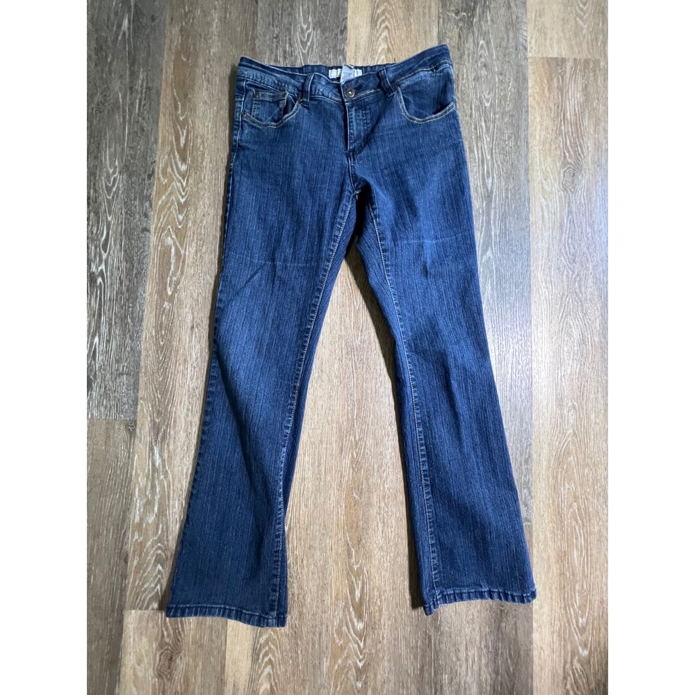 Que Hermosa Bootcut Jeans Womens 10 Blue Excellent Stretch Dark Wash Denim‎